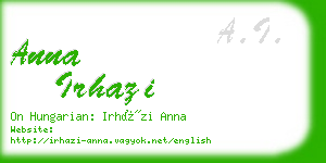 anna irhazi business card